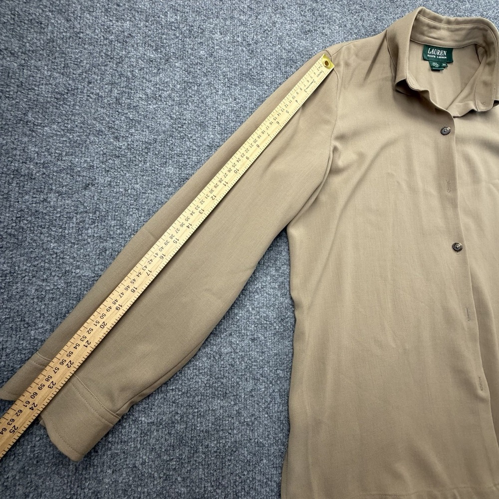 Lauren Ralph Lauren 100% Wool Shirt Jacket Womens 18W Beige Button Up - Picture 6 of 11